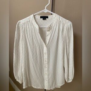 Sanctuary White 3/4 Sleeve Buttoned Blouse